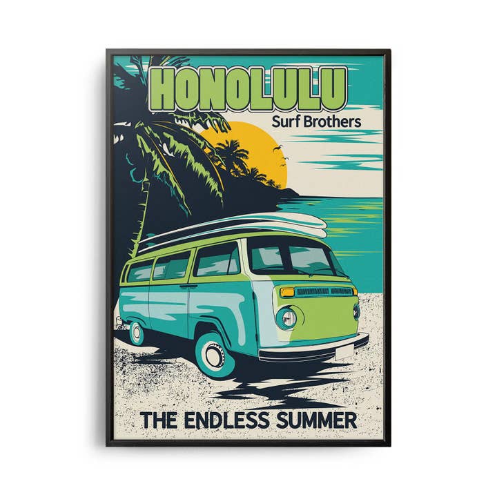 Póster de Viaje Retro Art Decó de Honolulu para venta al por mayor de Weekend Concept