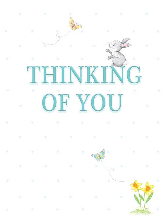 Easter Card, Thinking of You, Little bunny for wholesale by Piccadilly Greetings