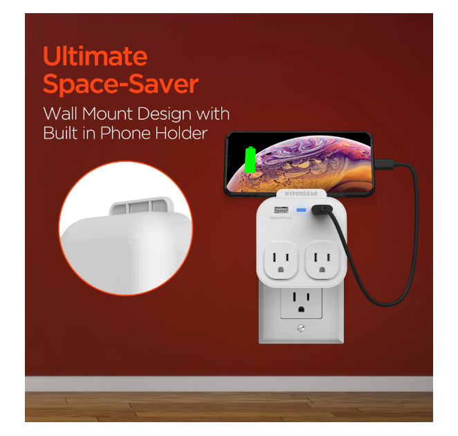JupiterGear Home - Wholesale Portable Charger - HyperGear Wall Adapter Power Strip2