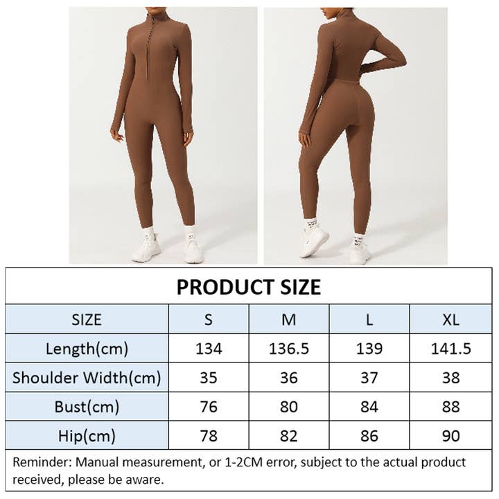 Sodalemon – wholesale Unitard – Women′s – Women Half ZipperLong Sleeve Fitness Active Jumpsuit9