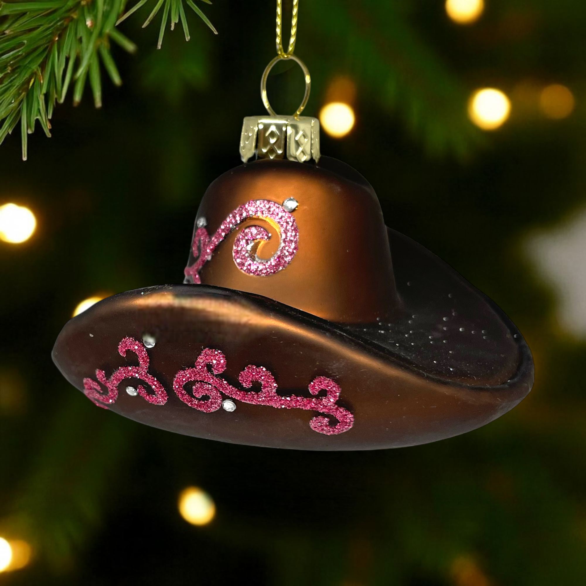 Noel Box - Wholesale Ornament Set - Cowboy Hat Christmas Ornament – Glass Western Holiday4