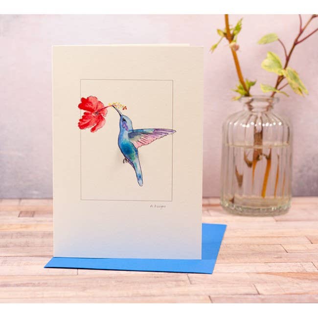 Papersheep UK - Wholesale Everyday Greeting Card - Hummingbird Greeting Card | Bird Greeting Card | 3D Card1