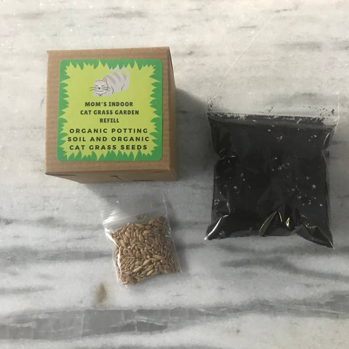 Cat Grass garden ball refill pack for wholesale by Mom’s Indoor Cat