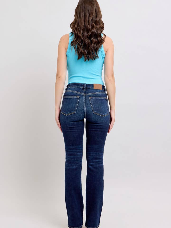 Watermelon Apparel - Wholesale Jeans - Women's - Judy Blue Mid Rise Dark Wash Classic Bootcut, Inseam 32"7