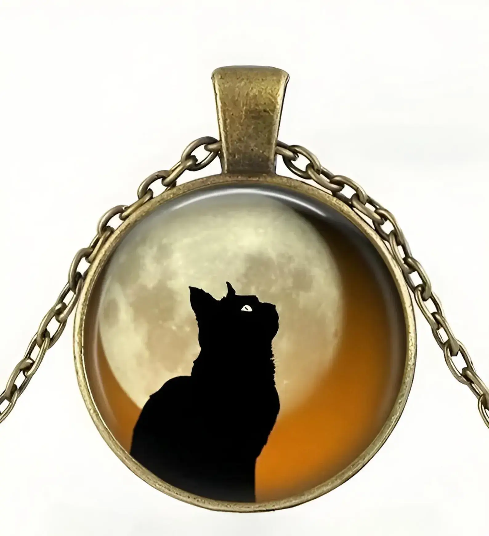 Wild & Free - Wholesale Pendant/Charm Necklace - Gato negro y luna2