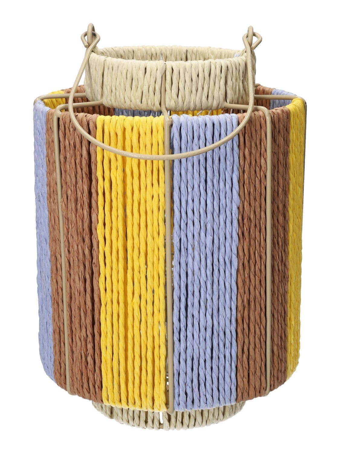 DRYdecorations - Wholesale Lantern - Lantaren ibiza - Oker geel/ lila 1