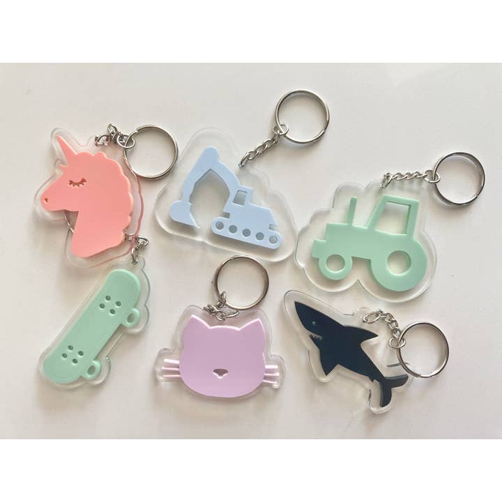 Chaveiro de design acrílico por atacado de Cope and Co Custom Signs