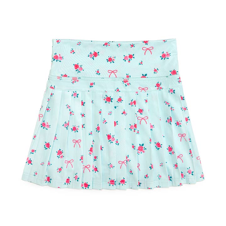 Jupe-short athlétique bleu ciel à fleurs - Vêtements pour enfants - Vêtements de sport pour la vente par Sweet Wink