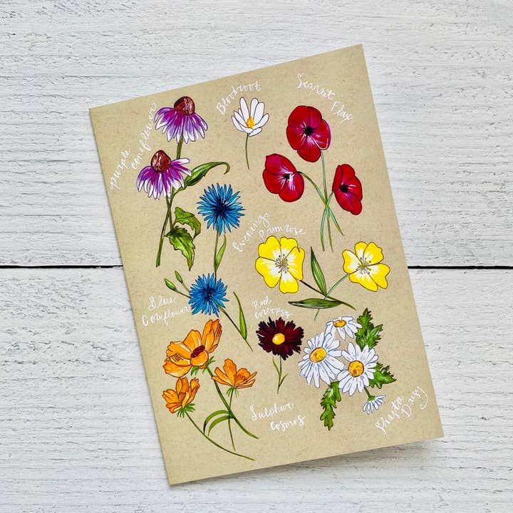 A Quartzy Life – Engroshandel Hverdagshilsen kort – Prærie Wildflowers Card