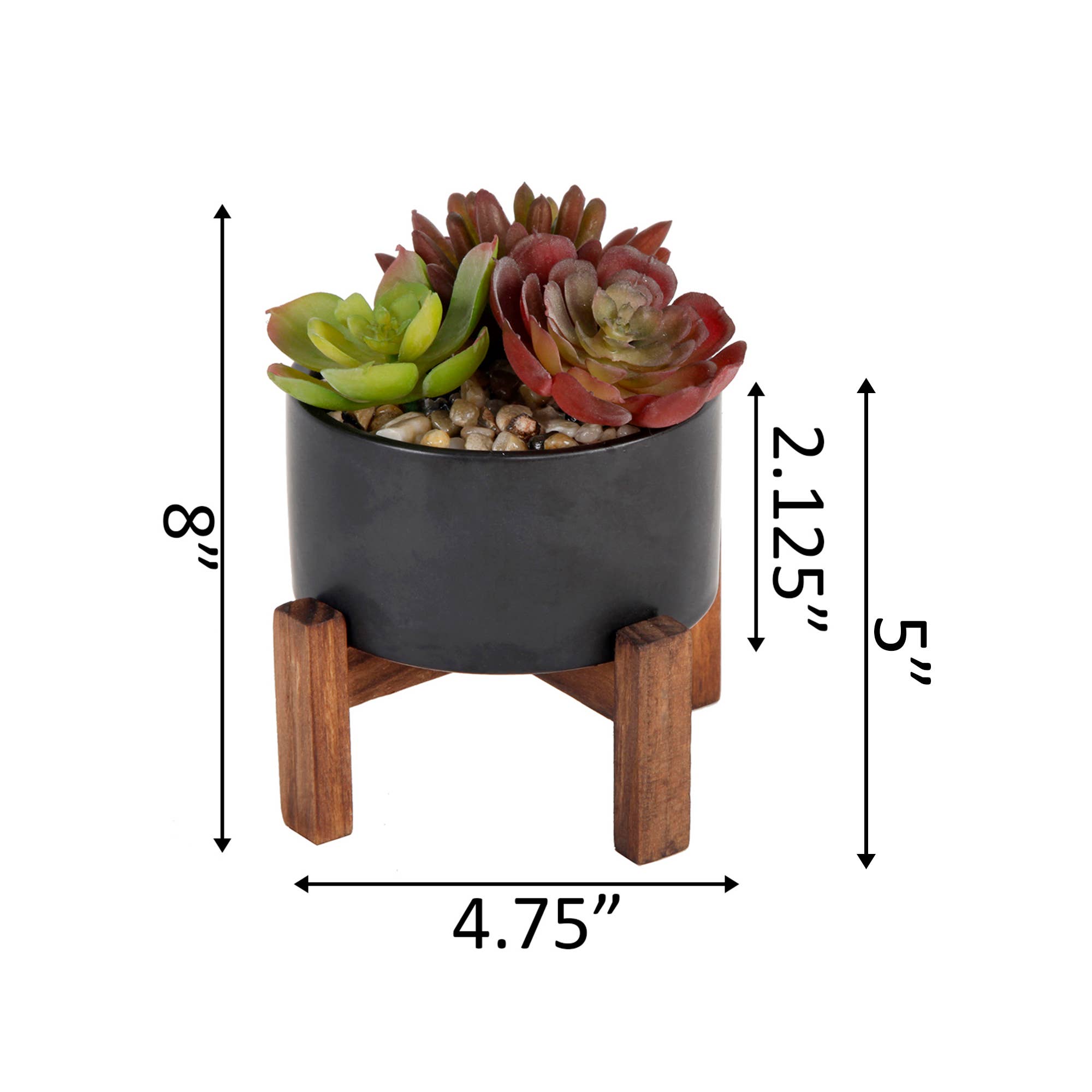 Flora Bunda Inc - Vendita all'ingrosso Pianta grassa - Finto succulento in vaso di ceramica su supporto in legno5
