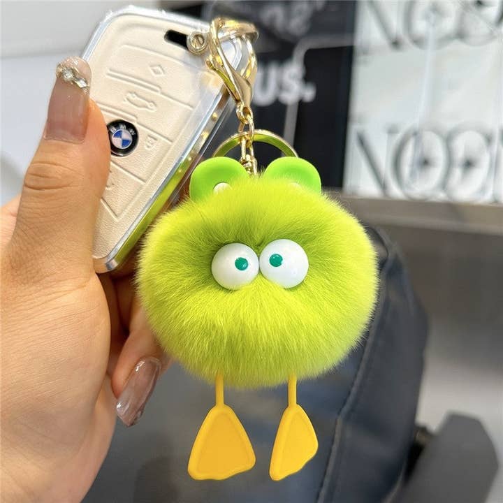 Cute Plush Keychain with Contrast Color Accents for wholesale by FurDecoration