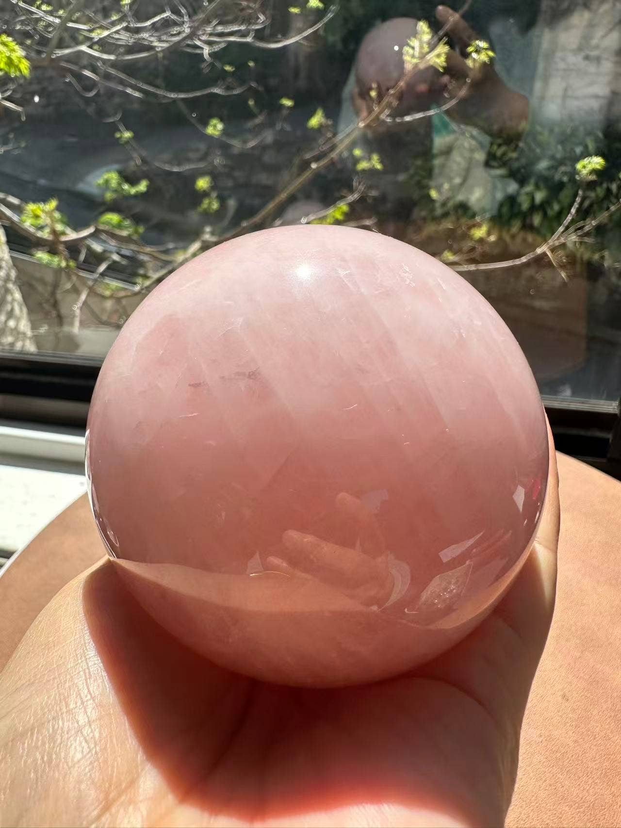 Moon Rituals - Wholesale Spiritual stone/crystal - Rose Quartz Sphere 7–9cm – Natural Healing Crystal Ball of Love, Calm & Christmas Crystal Gift
