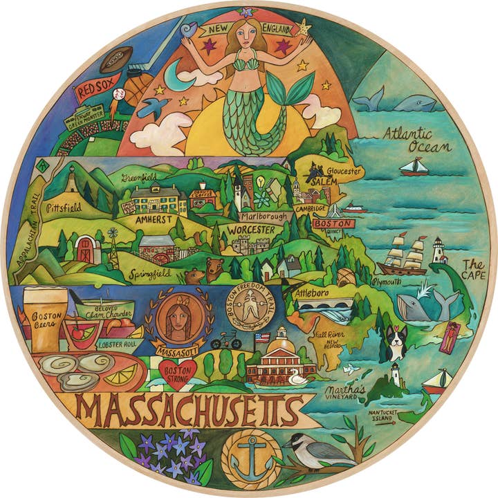 "Magnificent Massachusetts" | Massachusetts Lazy Susan for wholesale by Sticks