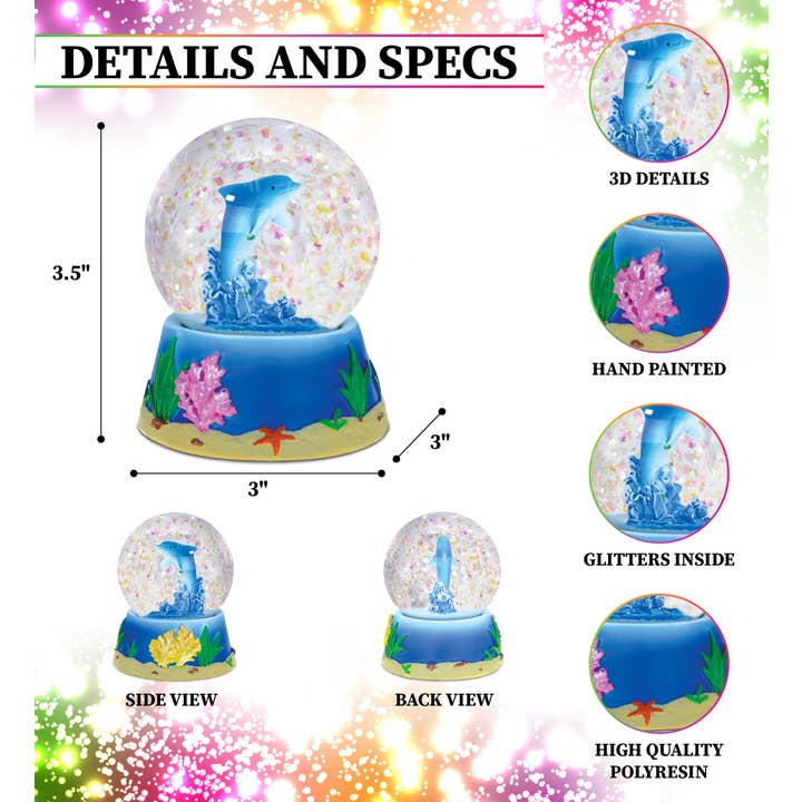 Cota Global - Wholesale Snow Globe - Snow Globe - Dolphin (65Mm)