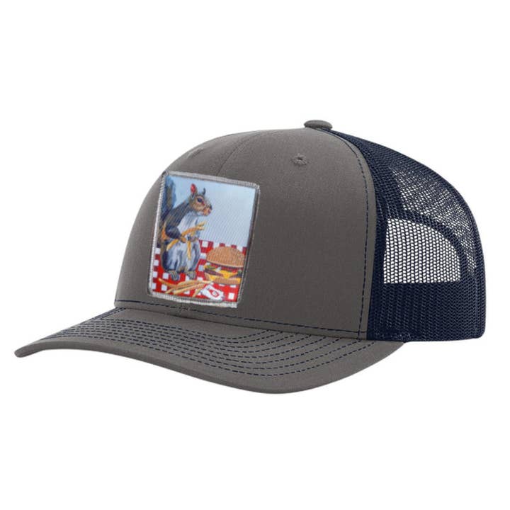 Charcoal Navy Squirrel Burger Trucker for wholesale by FLYN