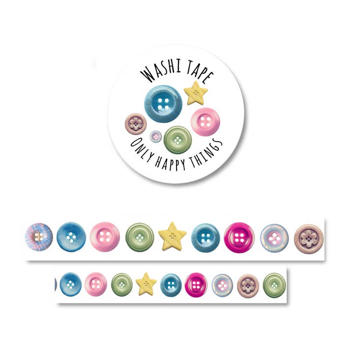 Bottoni di nastro washi per la vendita all'ingrosso da parte di Only Happy Things Stationery