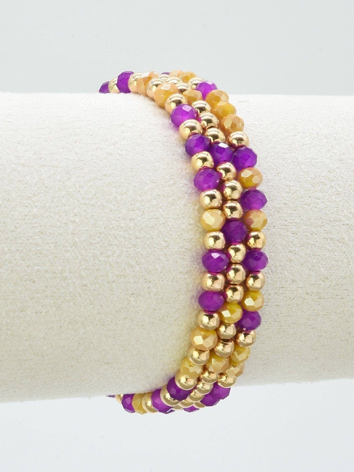 MiMi Wholesale - Wholesale Jewelry Set - CB2297 3 Piece CCB Glass Bead Stretch Bracelet Set3