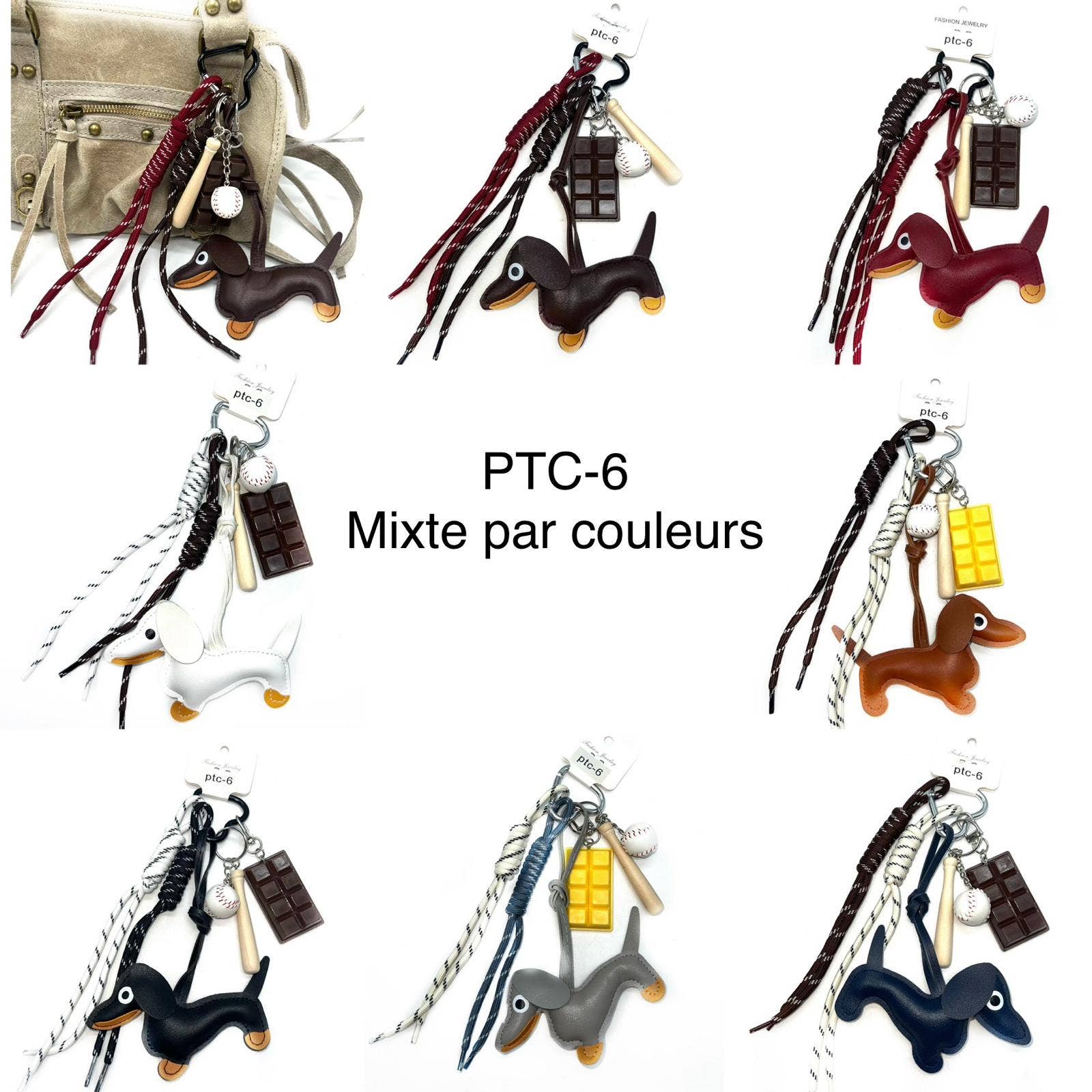 LINETA – wholesale Nyckelring - Unisex – PTC-6 nyckelring med trendigt hundmotiv1