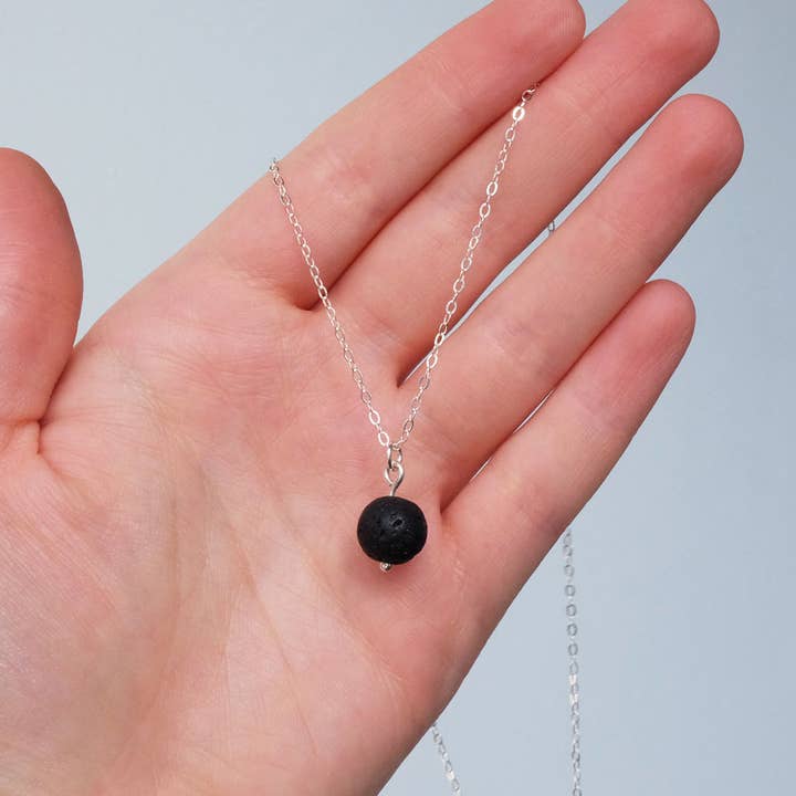 Lava Single Bead Necklace for wholesale by Glass Sky Jewelry