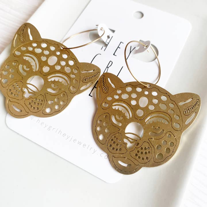 Hey Grl Hey Jewelry - Wholesale Dangle Earrings - The Leopard Hoops3