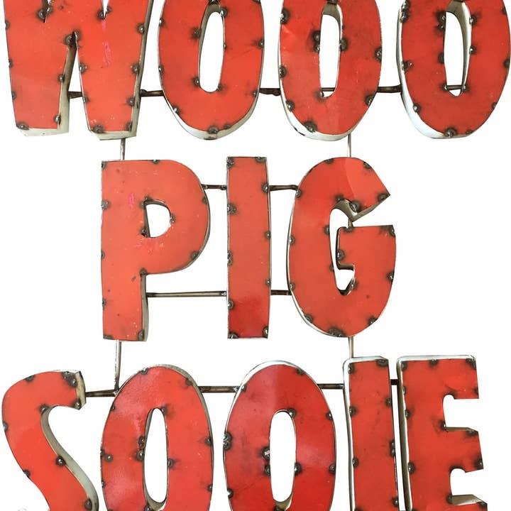 Arkansas Recycled Metal Wall Décor - Wooo Pig Sooie for wholesale by Lrt Sales LLC