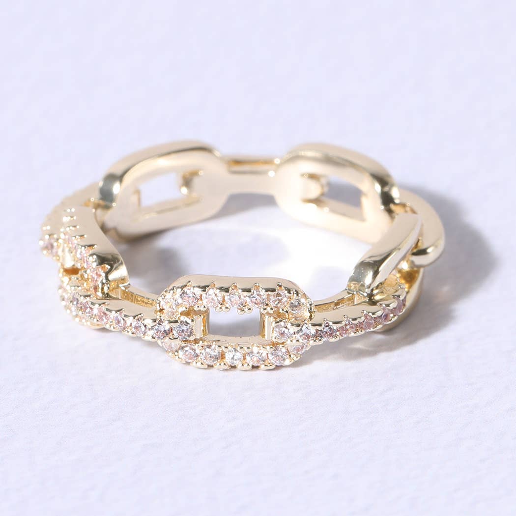 G Chain Link Cubic Zirconia Eternity rings for wholesale on Faire1