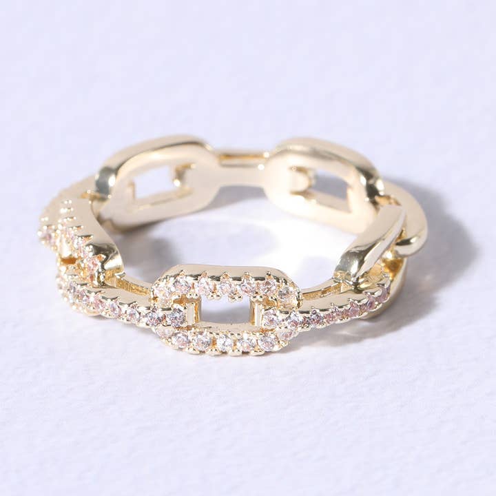G Chain Link Cubic Zirconia Eternity rings for wholesale on Faire1