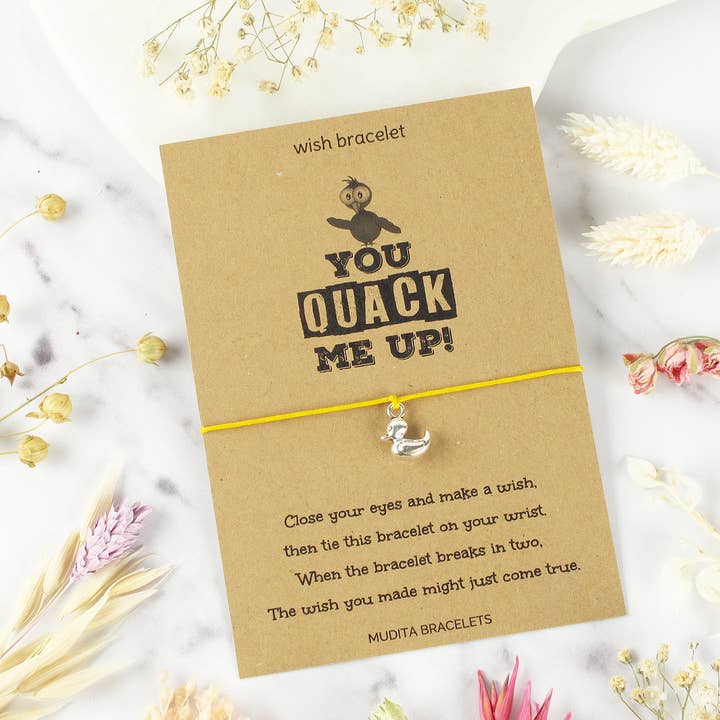 You Quack Me Up Duck Charm Wish Bracelet for wholesale by Mudita Bracelets