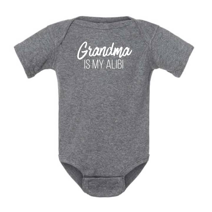 dkhandmade - Wholesale Bodysuit (Non-Footed) - Baby - GRANDMA IS MY ALIBI BABY ONESIE2