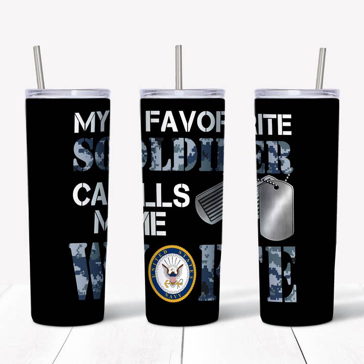 Transferência de copo reto Navy Wife 20oz por atacado de Rustic Pineapple