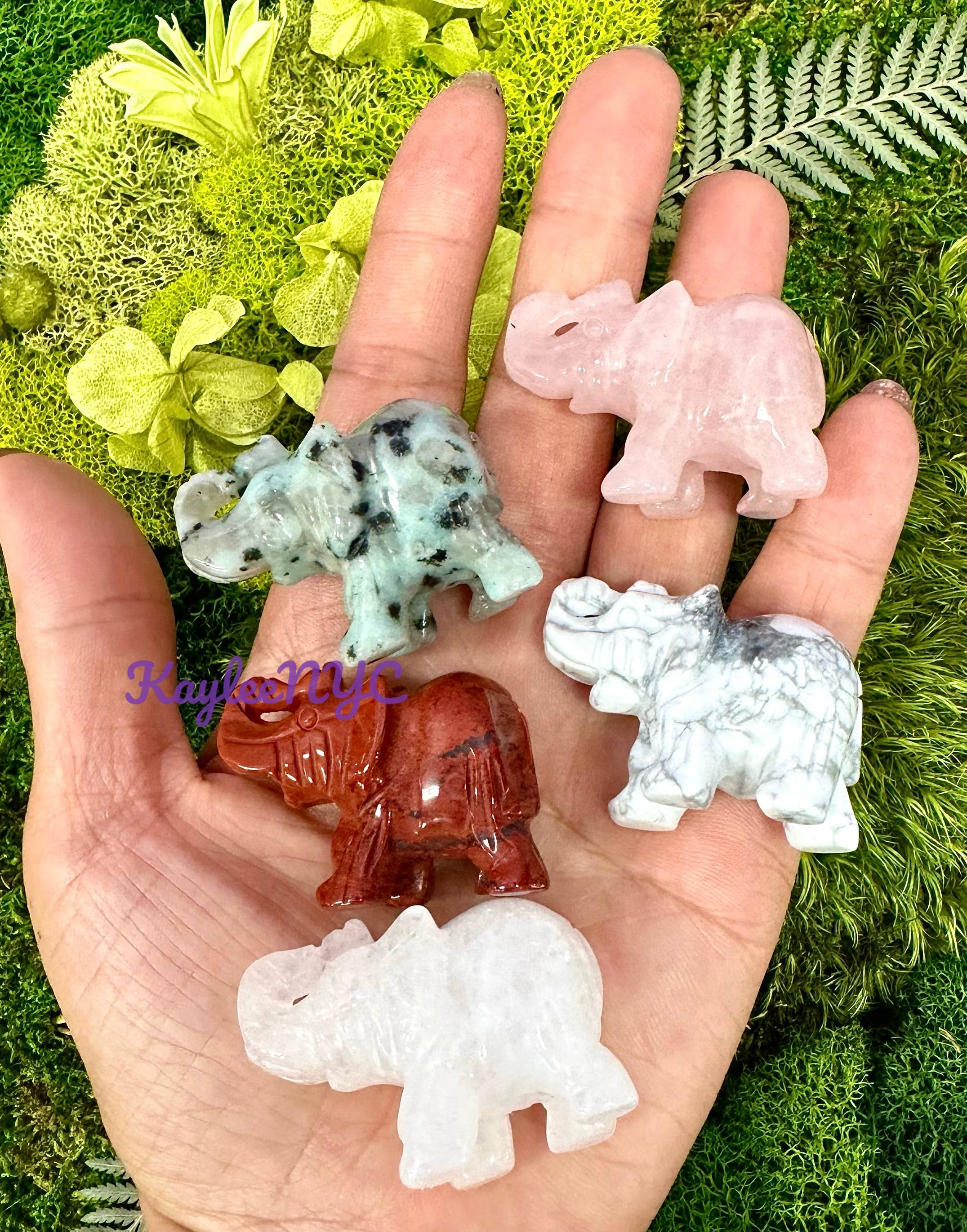 KayleeNYC - Wholesale Spiritual Stone/Crystal - 1.5” Natural mix Crystal Elephants Healing Energy10