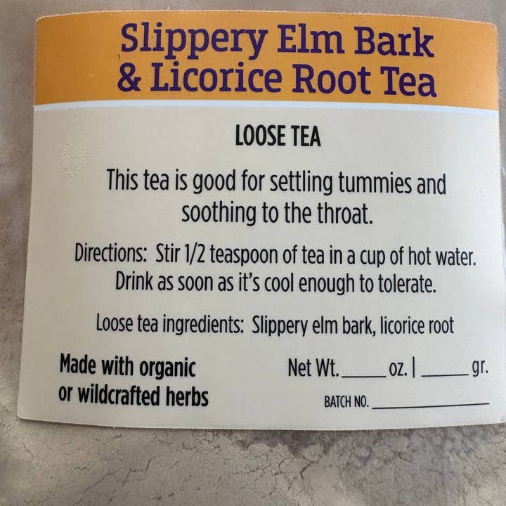 Mountain Spirit Herbals LLC. - Vente Thés santé/détox - Thé à l'écorce d'orme rouge et à la racine de réglisse2