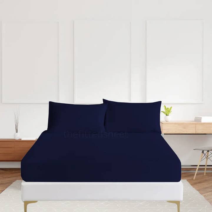 The Fitted Sheets – wholesale Fitted sheets – Blue Microfiber fitted sheet 10 Inches Deep 100% Polyester1