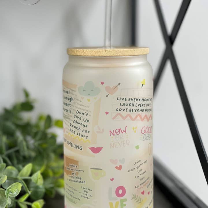 CMD Wholesale - Venta al por mayor Vaso/copa - Vaso Libbey Boho Daily Affirmations de 16 oz1