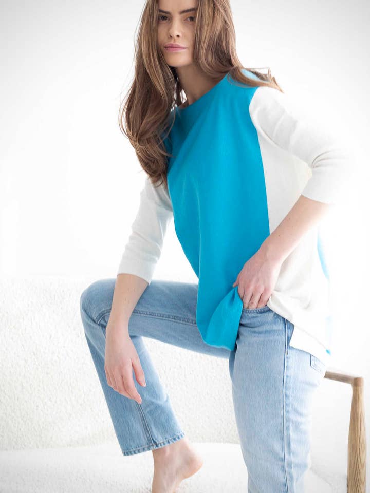 Joanne Jumper - Blanco oscuro/Cielo para venta al por mayor de LAM Clothing