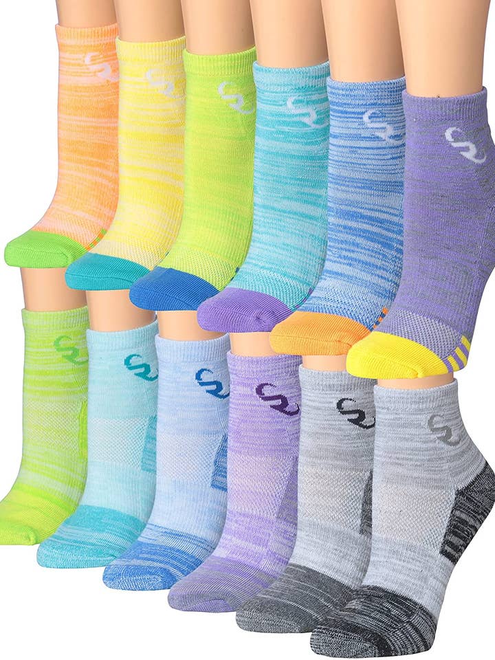 Lot de 12 paires de socquettes Running & Athletic Sports Performance de Ronnox pour femmes pour la vente par Gold Hose LLC