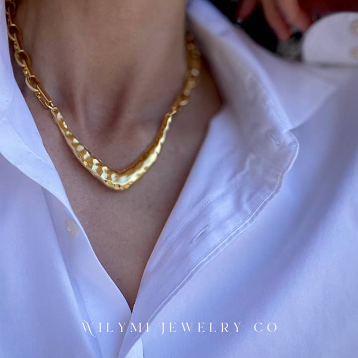 WILYMI Jewelry Co - Wholesale Link & Chain Necklace - Anchor Necklace | 24k Gold Filled | Custom Length6