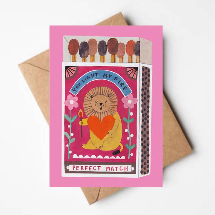 Daria Solak Illustrations – Großhandel Liebeskarte – Grußkarte „YOU LIGHT MY FIRE“1