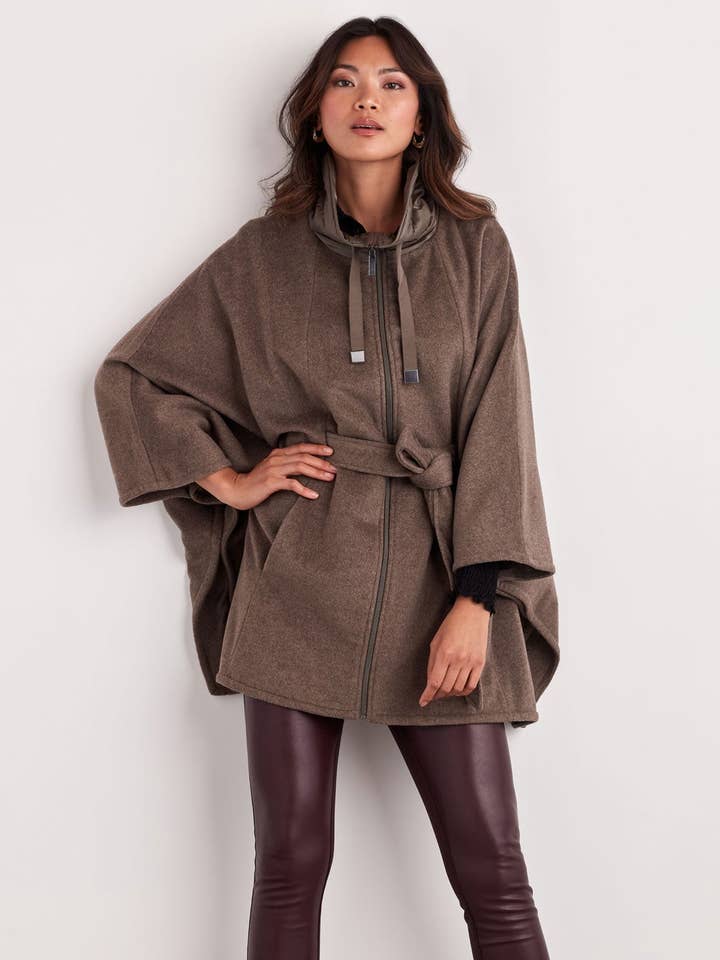 BELTED WOOL CAPE for wholesale by Ellen Tracy