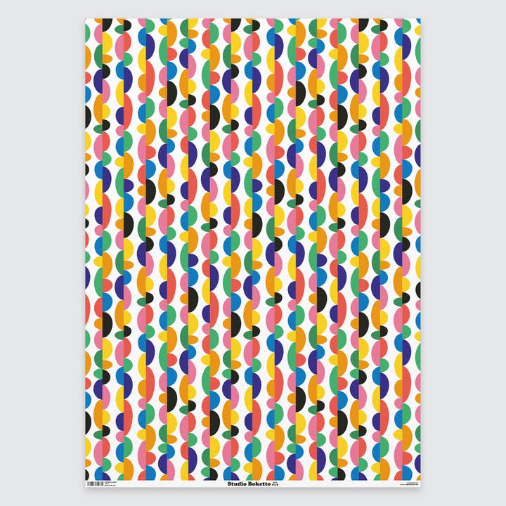 Studio Boketto - Wholesale Flat Wrap - Gene Genie Abstract Gift Wrap | Colourful Wrapping Paper
4