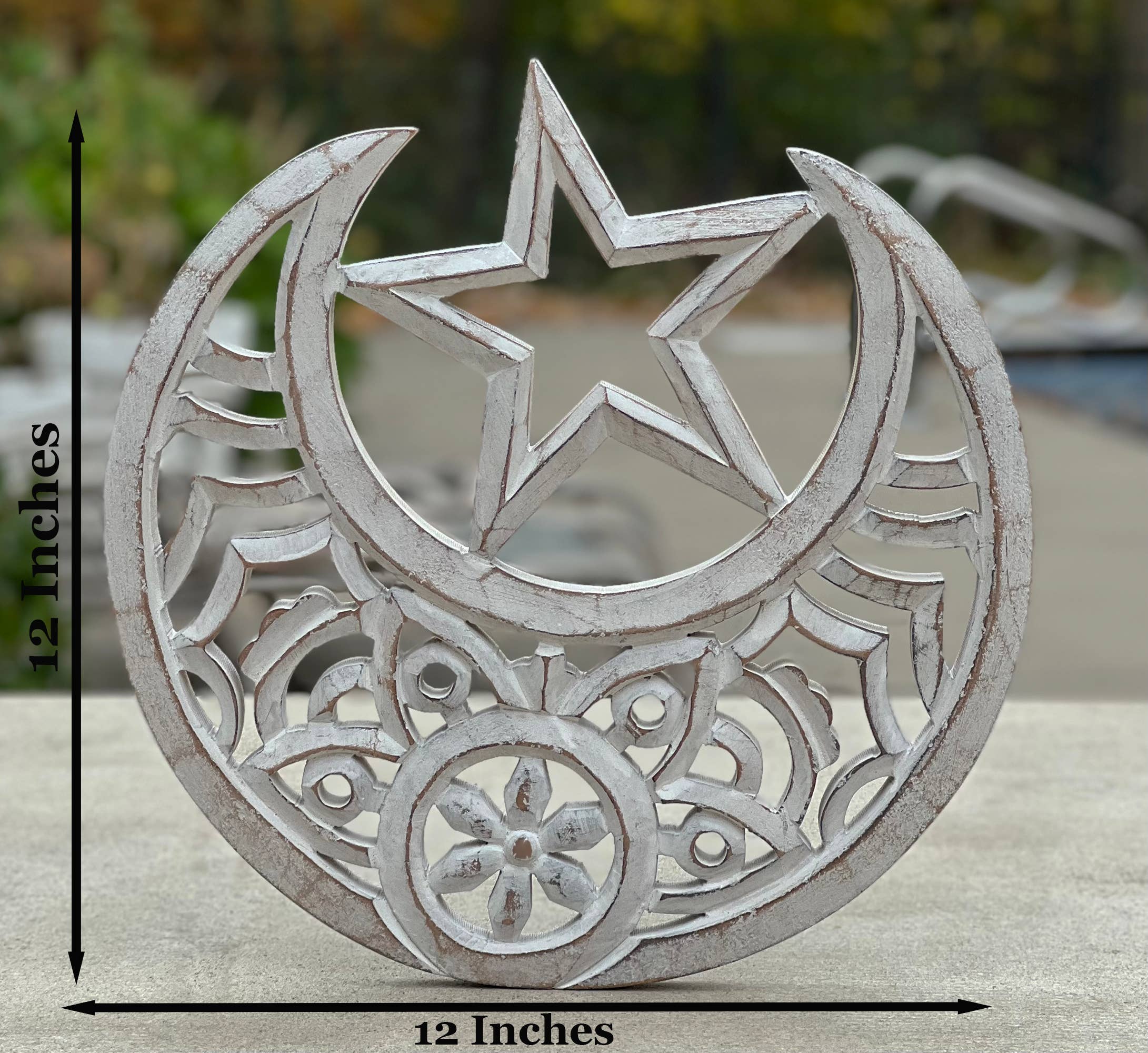 Lungta Imports - Wholesale Wall Accent - Handcrafted Wooden Celestial Star Moon Wall Décor Hanging12