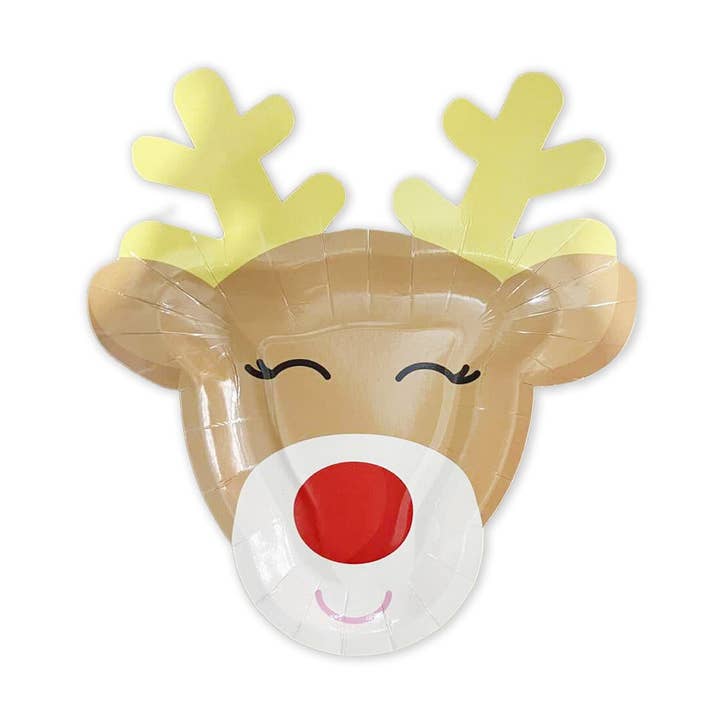 Rudolph the Reindeer Christmas Paper Plates for wholesale by Ellie's Party Supply
