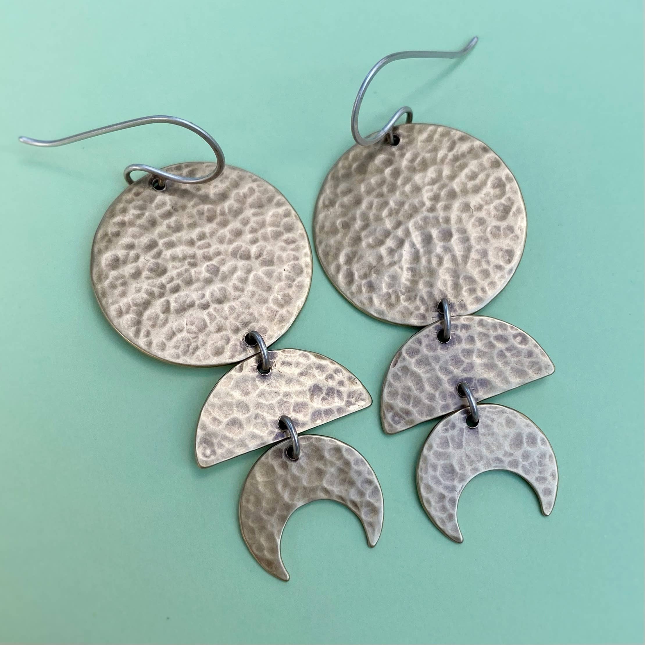 Blue and Blue - Wholesale Dangle Earrings - Moon Phase Earrings9