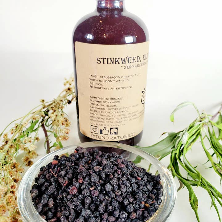 Tundra Tonics – Großhandel Nahrungsergänzungsmittel/Vitamin zum Einnehmen – Holunder, alaskischer Wermut, Feuerwein, roher Honigsirup.2