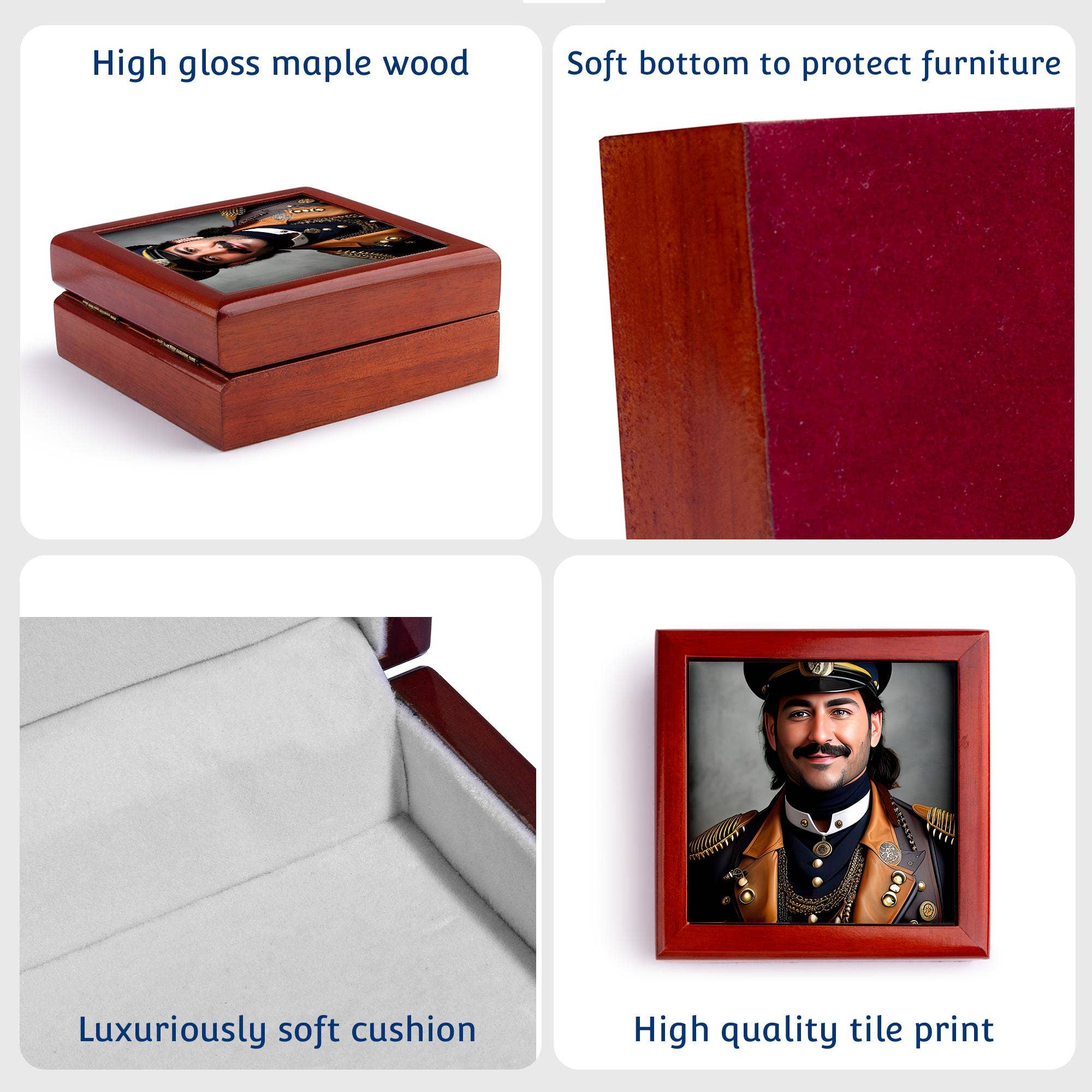 3dRose - Wholesale Jewellery box/organiser - 3dRose, Smiling handsome man - naval captain of fantastic era in uniform, Jewelry Box6