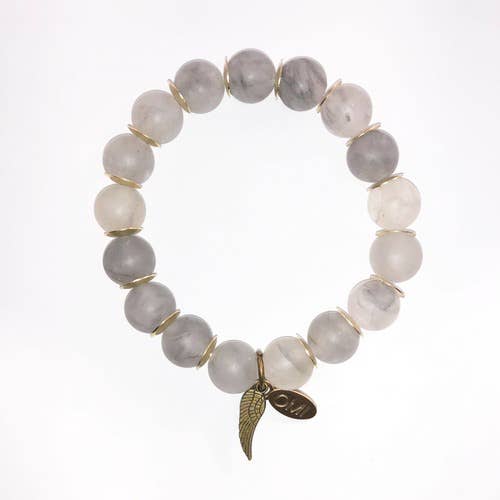 Grå agat med guld Spacers 10mm-grossist för wholesale av omibeads