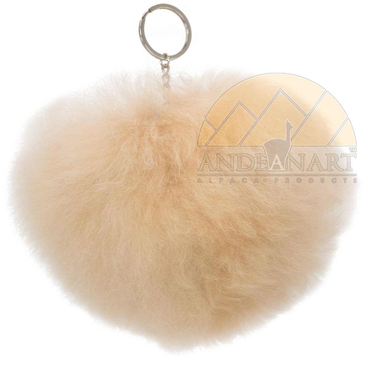 AndeanArt – Engroshandel Nøglering - Dame – Ny!!! Alpaca pels hjerteformet nøglering 4,5" - US LAGER4