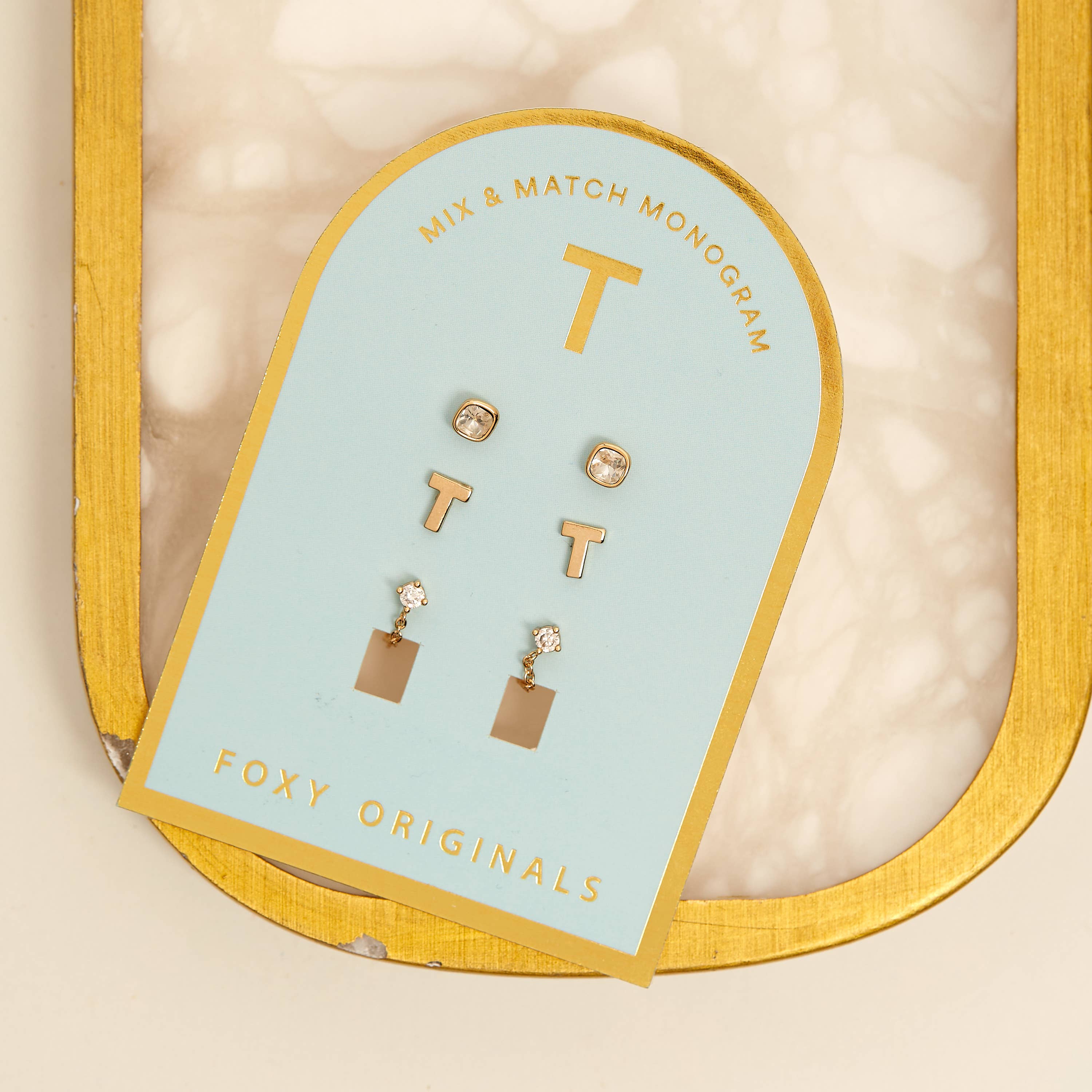 Foxy Originals - Wholesale Jewelry Set - Monogram Collection | Alphabet Mix & Match Earrings Pack37