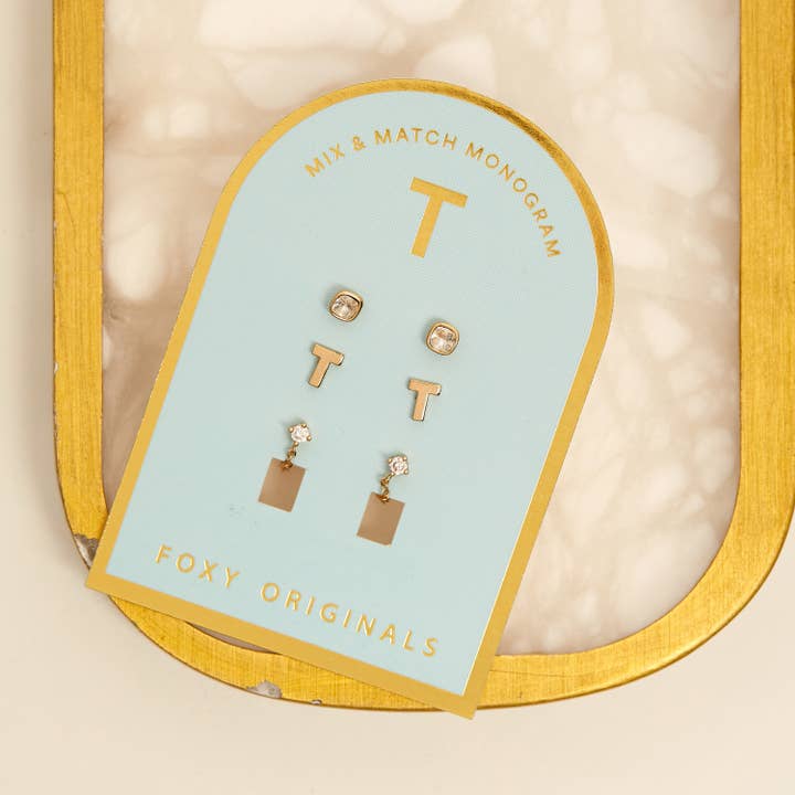 Foxy Originals - Wholesale Jewelry Set - Monogram Collection | Alphabet Mix & Match Earrings Pack37