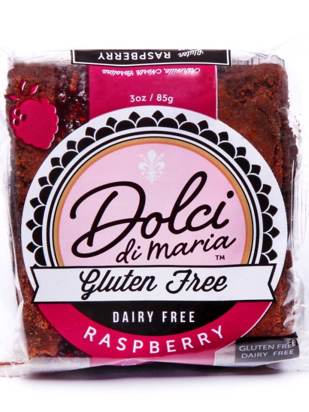 Gluten Free Raspberry Brownie - 3 oz  for wholesale by Dolci di Maria